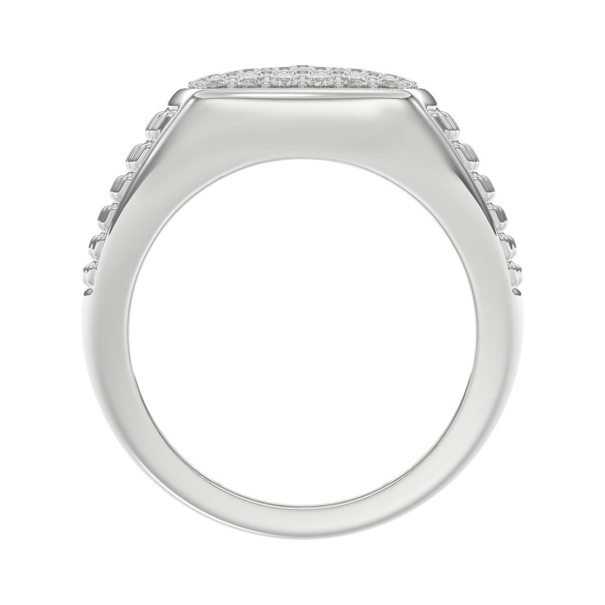 10K WHITE GOLD 1.00CT ROUND DIAMOND MEN'S RING
