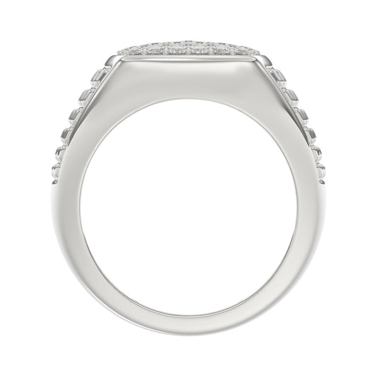 10K WHITE GOLD 1.00CT ROUND DIAMOND MEN'S RING