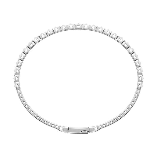 9K WHITE GOLD 1/5CT ROUND DIAMOND LADIES BANGLE