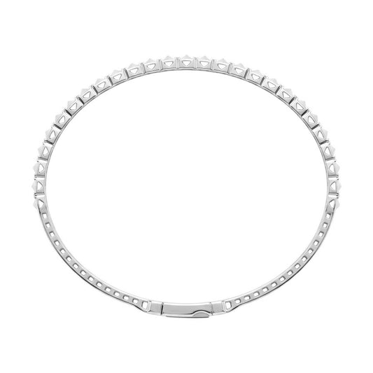 9K WHITE GOLD 1/5CT ROUND DIAMOND LADIES BANGLE