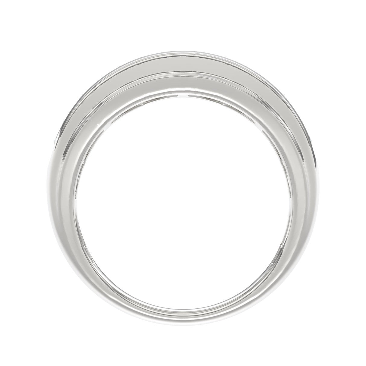 14K WHITE GOLD 2.00CT ROUND DIAMOND MEN'S BAND