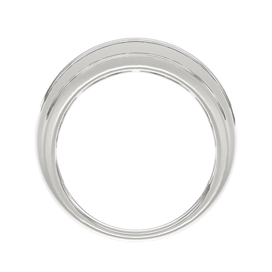14K WHITE GOLD 2.00CT ROUND DIAMOND MEN'S BAND