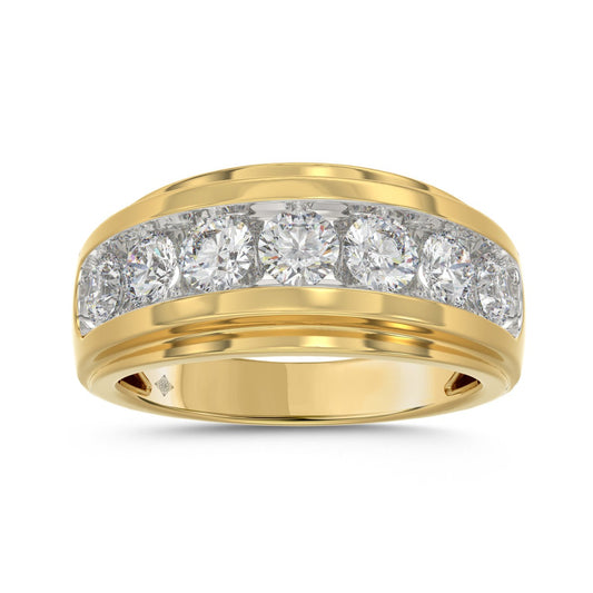 14K YELLOW GOLD 2.00CT ROUND DIAMOND MEN'S RING