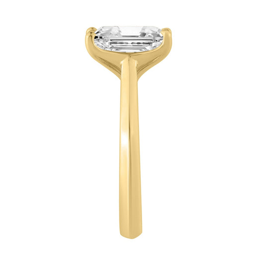 14K YELLOW GOLD 4.00CT RADIANT DIAMOND LADIES RING 