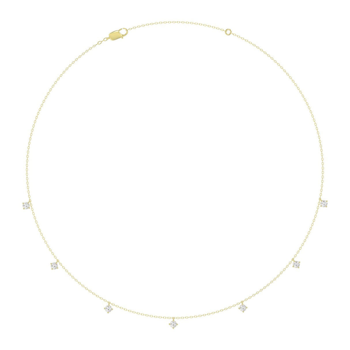 10K YELLOW GOLD 1.00CT ROUND DIAMOND LADIES NECKLACE