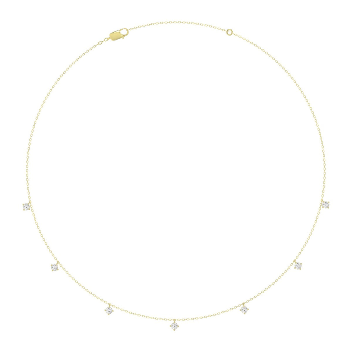10K YELLOW GOLD 1.00CT ROUND DIAMOND LADIES NECKLACE
