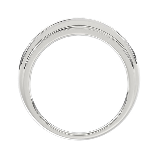 14K WHITE GOLD 1.00CT ROUND DIAMOND MEN'S BAND