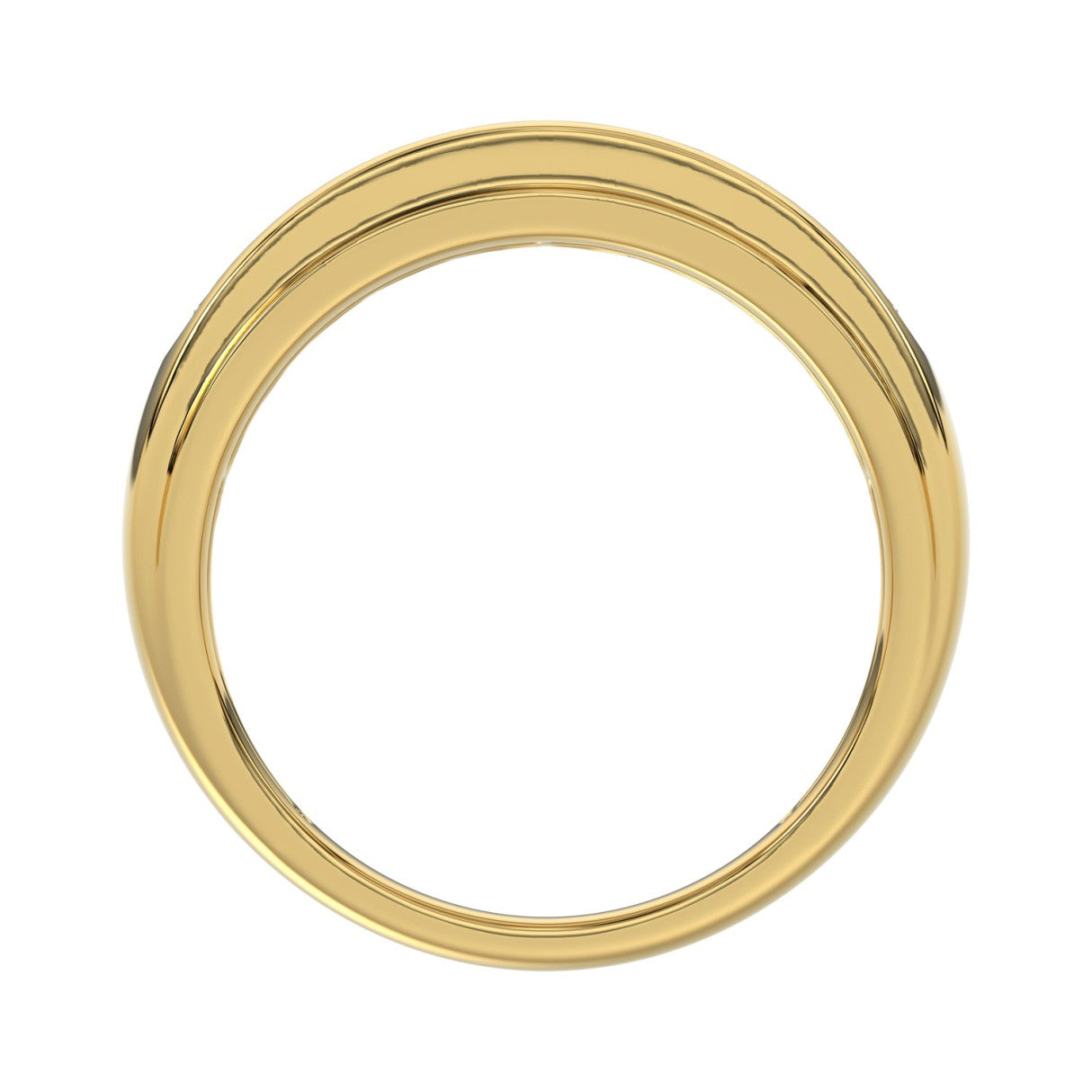 14K YELLOW GOLD 1.00CT ROUND DIAMOND MEN'S BAND