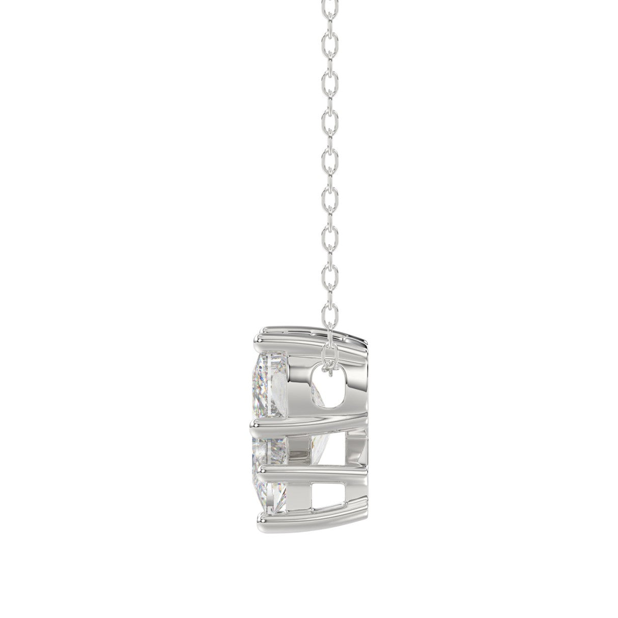 10K WHITE GOLD 1 5/8CT FANCY CUT ALPHABET DIAMOND LADIES PENDANT WITH CHAIN