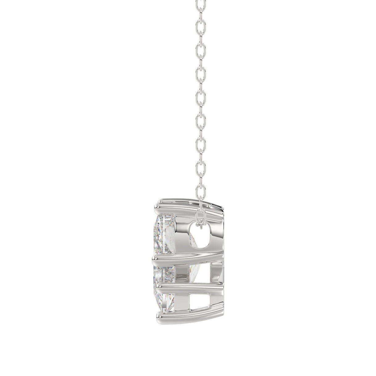 10K WHITE GOLD 1 5/8CT FANCY CUT ALPHABET DIAMOND LADIES PENDANT WITH CHAIN
