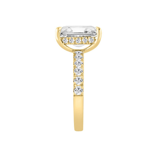 14K YELLOW GOLD 4 3/4CT ROUND/RADIANT DIAMOND LADIES RING (CENTER STONE RADIANT DIAMOND 4CT)