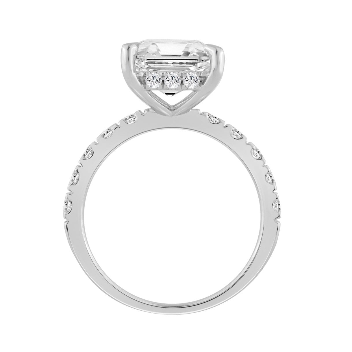 14K WHITE GOLD 6.00CT ROUND/RADIANT DIAMOND LADIES RING (CENTER STONE RADIANT DIAMOND 5CT)