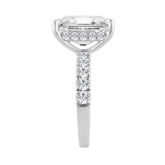 14K WHITE GOLD 6.00CT ROUND/RADIANT DIAMOND LADIES RING (CENTER STONE RADIANT DIAMOND 5CT)