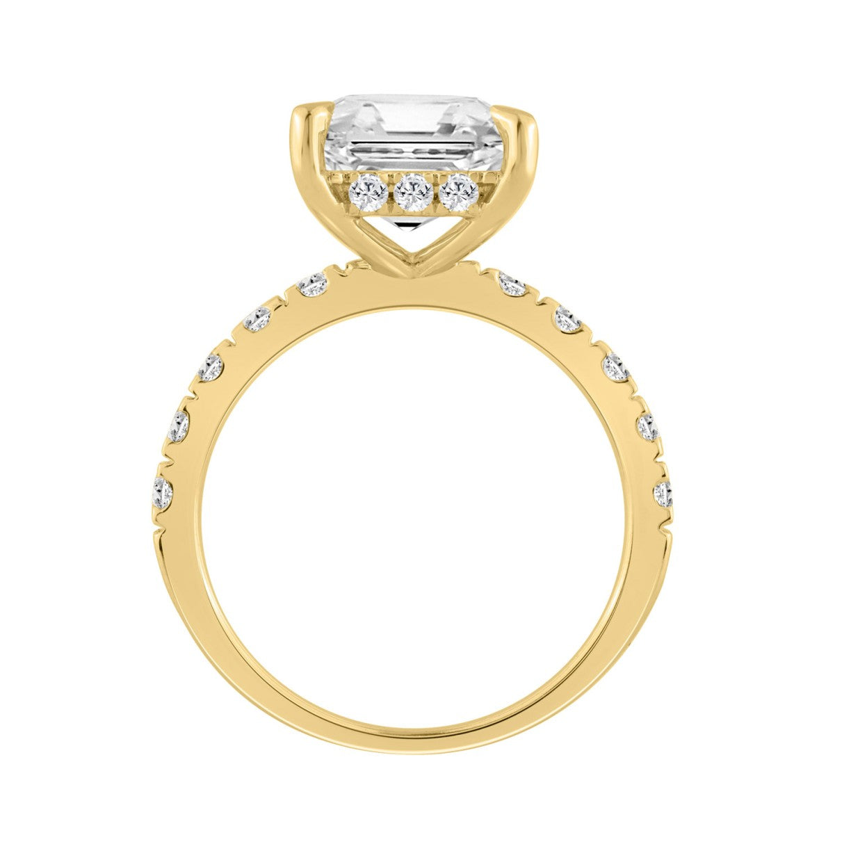 14K YELLOW GOLD 6.00CT ROUND/RADIANT DIAMOND LADIES RING (CENTER STONE RADIANT DIAMOND 5CT)