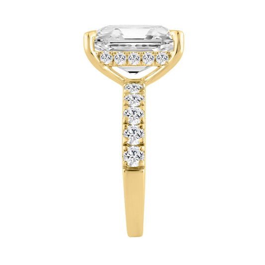 14K YELLOW GOLD 6.00CT ROUND/RADIANT DIAMOND LADIES RING (CENTER STONE RADIANT DIAMOND 5CT)