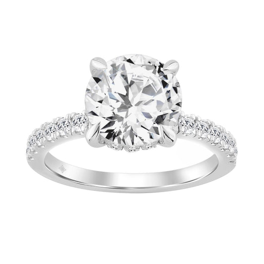 14K WHITE GOLD 4 3/4CT ROUND DIAMOND LADIES RING (CENTER STONE ROUND DIAMOND 4.00CT)