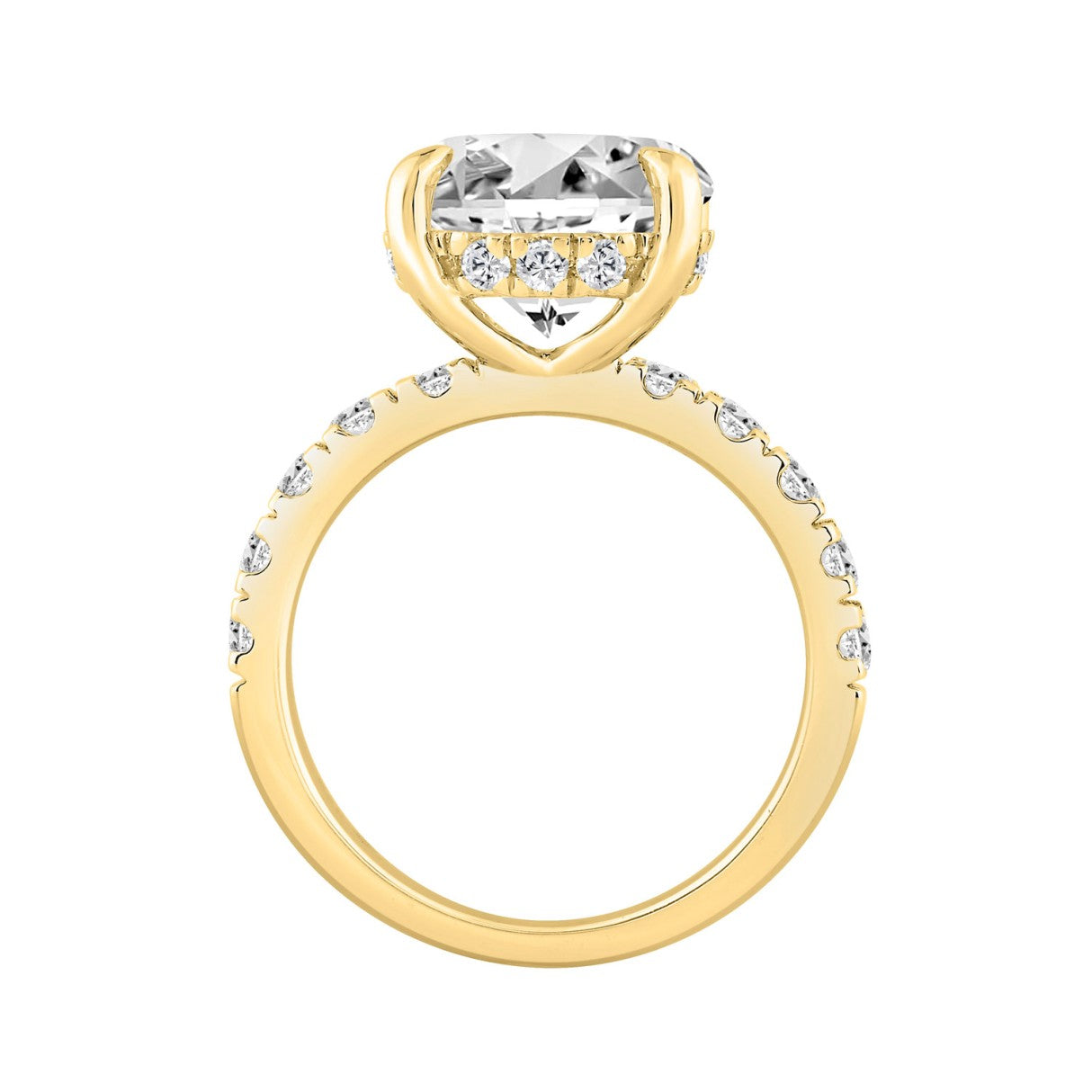 14K YELLOW GOLD 6.00CT ROUND DIAMOND LADIES RING (CENTER STONE ROUND DIAMOND 5CT)