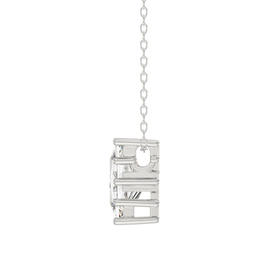14K WHITE GOLD 1 1/2CT FANCY CUT ALPHABET DIAMOND LADIES PENDANT WITH CHAIN