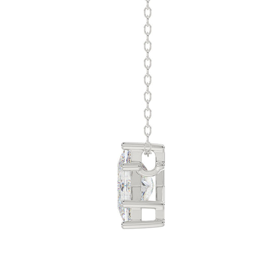 14K WHITE GOLD 1 1/2CT FANCY CUT ALPHABET DIAMOND LADIES PENDANT WITH CHAIN