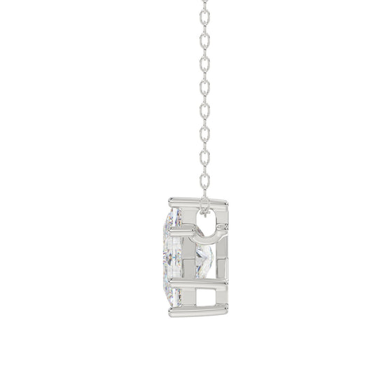 14K WHITE GOLD 1 1/2CT FANCY CUT ALPHABET DIAMOND LADIES PENDANT WITH CHAIN