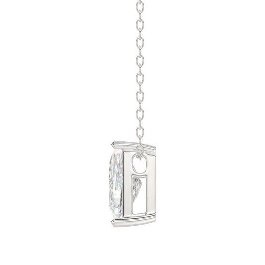 14K WHITE GOLD 1 5/8CT FANCY CUT ALPHABET DIAMOND LADIES PENDANT WITH CHAIN