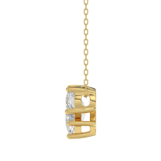 14K YELLOW GOLD 1 5/8CT FANCY CUT ALPHABET DIAMOND LADIES PENDANT WITH CHAIN