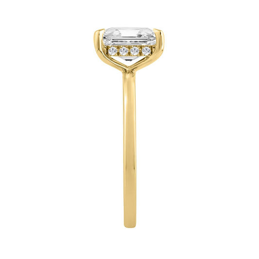 14K YELLOW GOLD 2.00CT ROUND/EMERALD DIAMOND LADIES RING (CENTER STONE EMERALD DIAMOND 2CT)