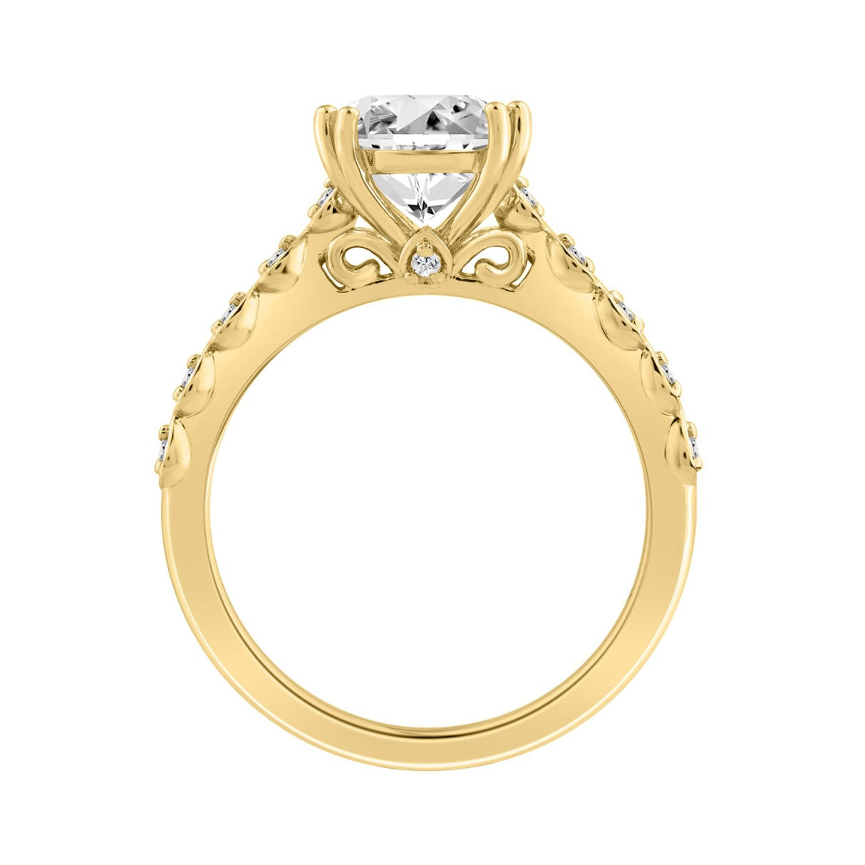 14K YELLOW GOLD 3.00CT ROUND/OVAL DIAMOND LADIES RING (CENTER STONE OVAL DIAMOND 3CT)