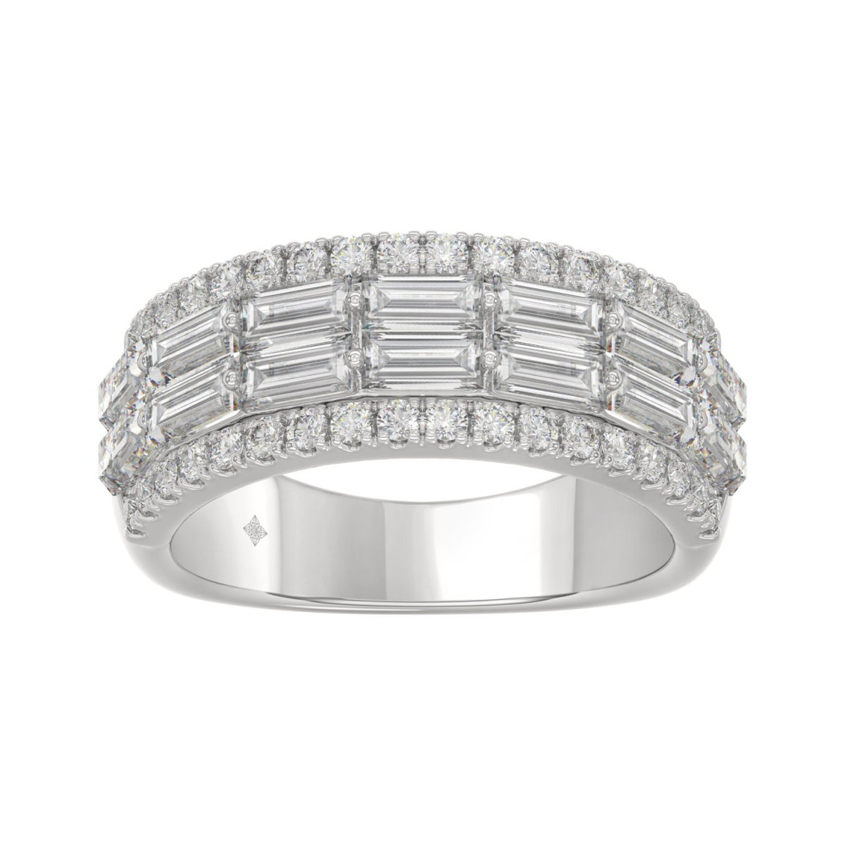 14K WHITE GOLD 1 1/4CT ROUND/BAGUETTE DIAMOND LADIES BAND