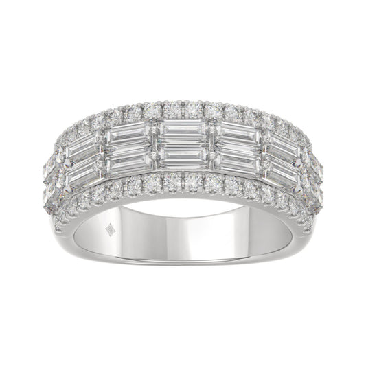 14K WHITE GOLD 1 1/4CT ROUND/BAGUETTE DIAMOND LADIES BAND