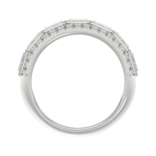 14K WHITE GOLD 1 1/4CT ROUND/BAGUETTE DIAMOND LADIES BAND