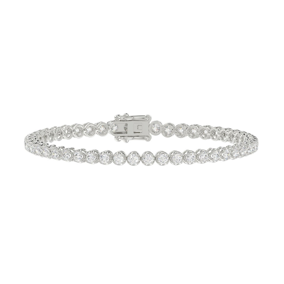 14K WHITE GOLD 3.00CT ROUND DIAMOND LADIES BRACELET 