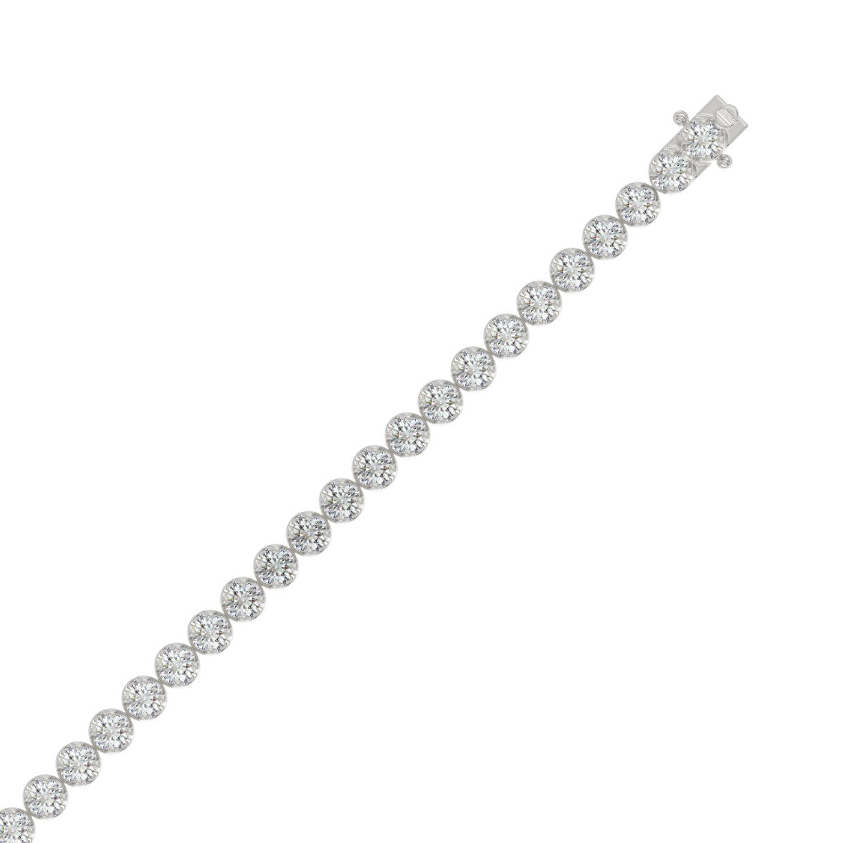 14K WHITE GOLD 3.00CT ROUND DIAMOND LADIES BRACELET 