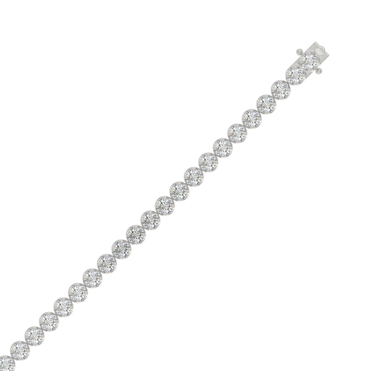 14K WHITE GOLD 3.00CT ROUND DIAMOND LADIES BRACELET 