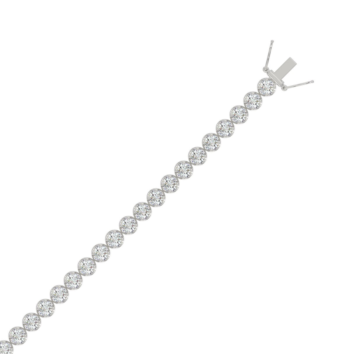 14K WHITE GOLD 3.00CT ROUND DIAMOND LADIES BRACELET 