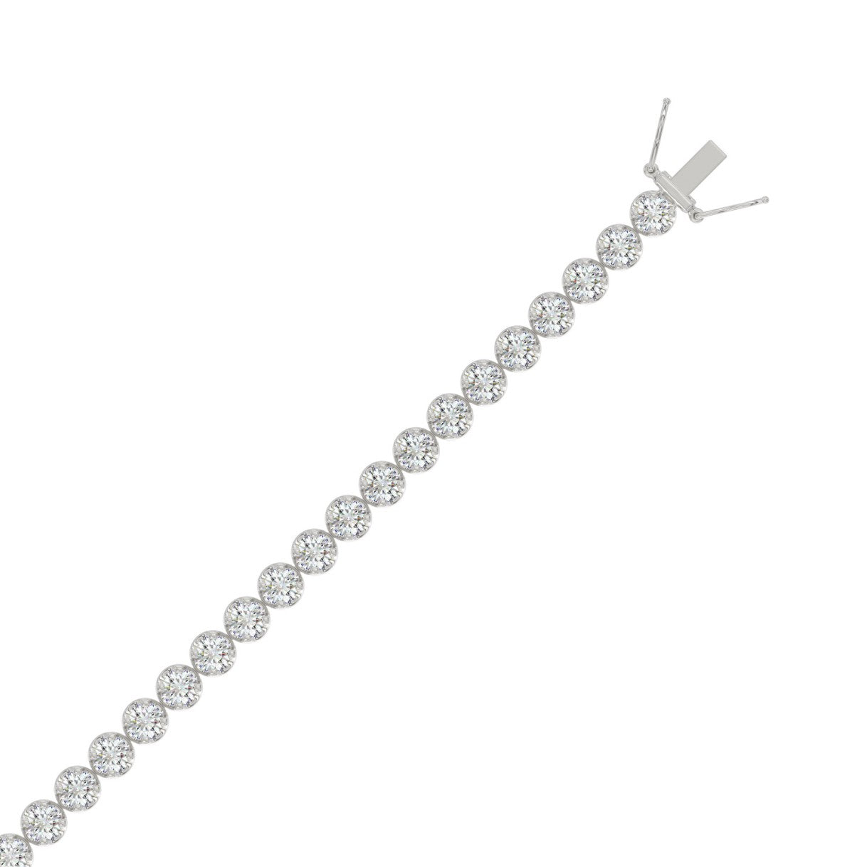 14K WHITE GOLD 3.00CT ROUND DIAMOND LADIES BRACELET 