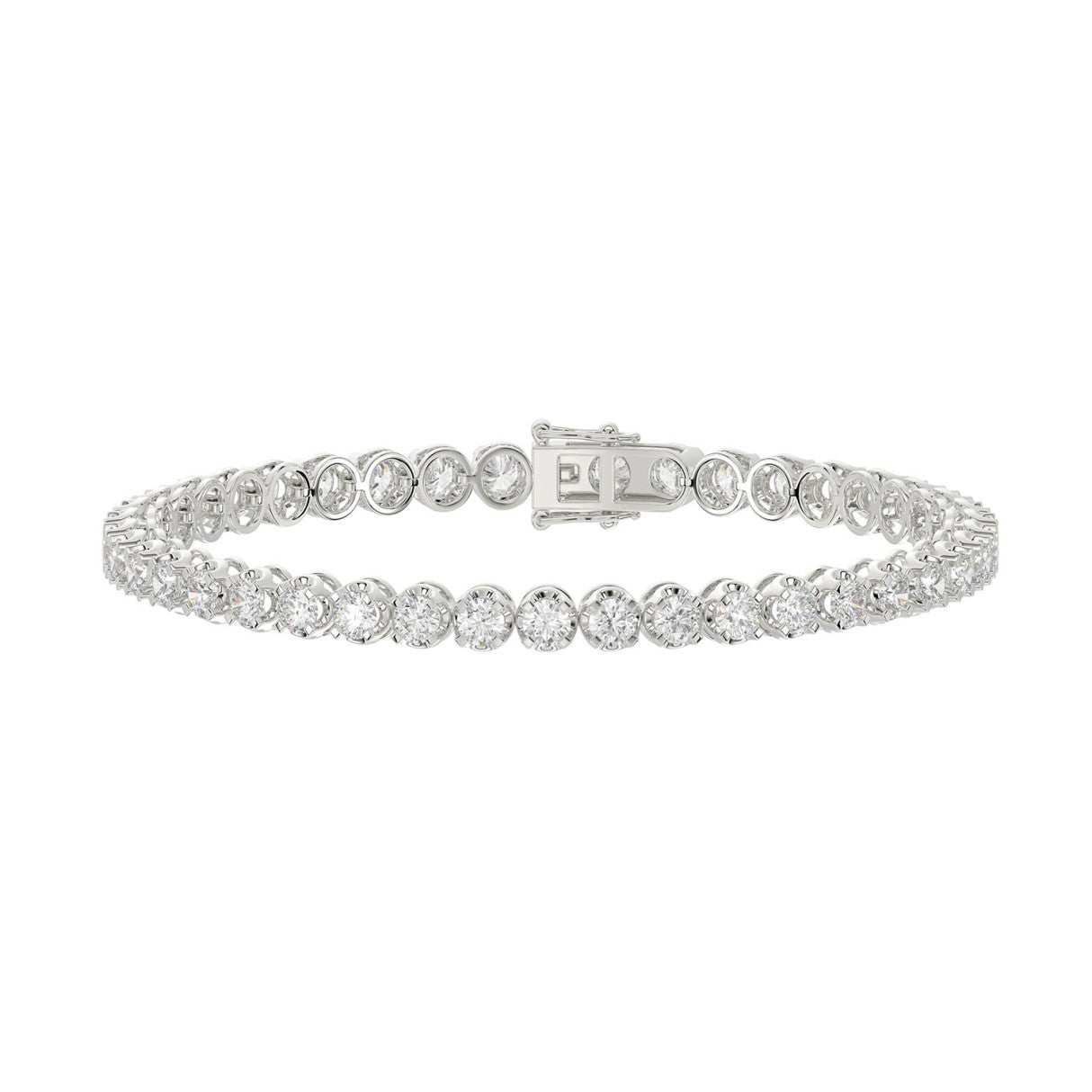 14K WHITE GOLD 5.00CT ROUND DIAMOND LADIES BRACELET