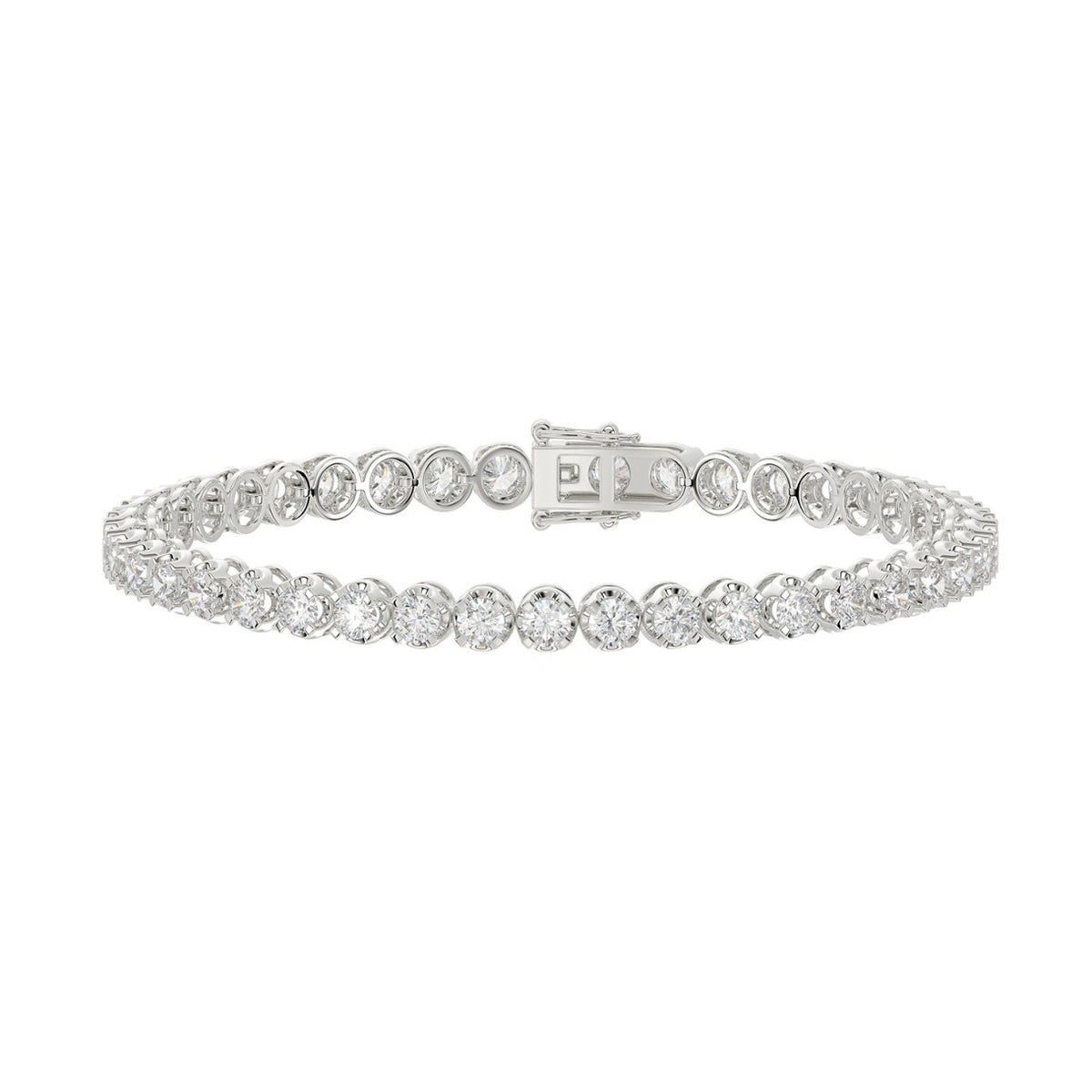 14K WHITE GOLD 5.00CT ROUND DIAMOND LADIES BRACELET