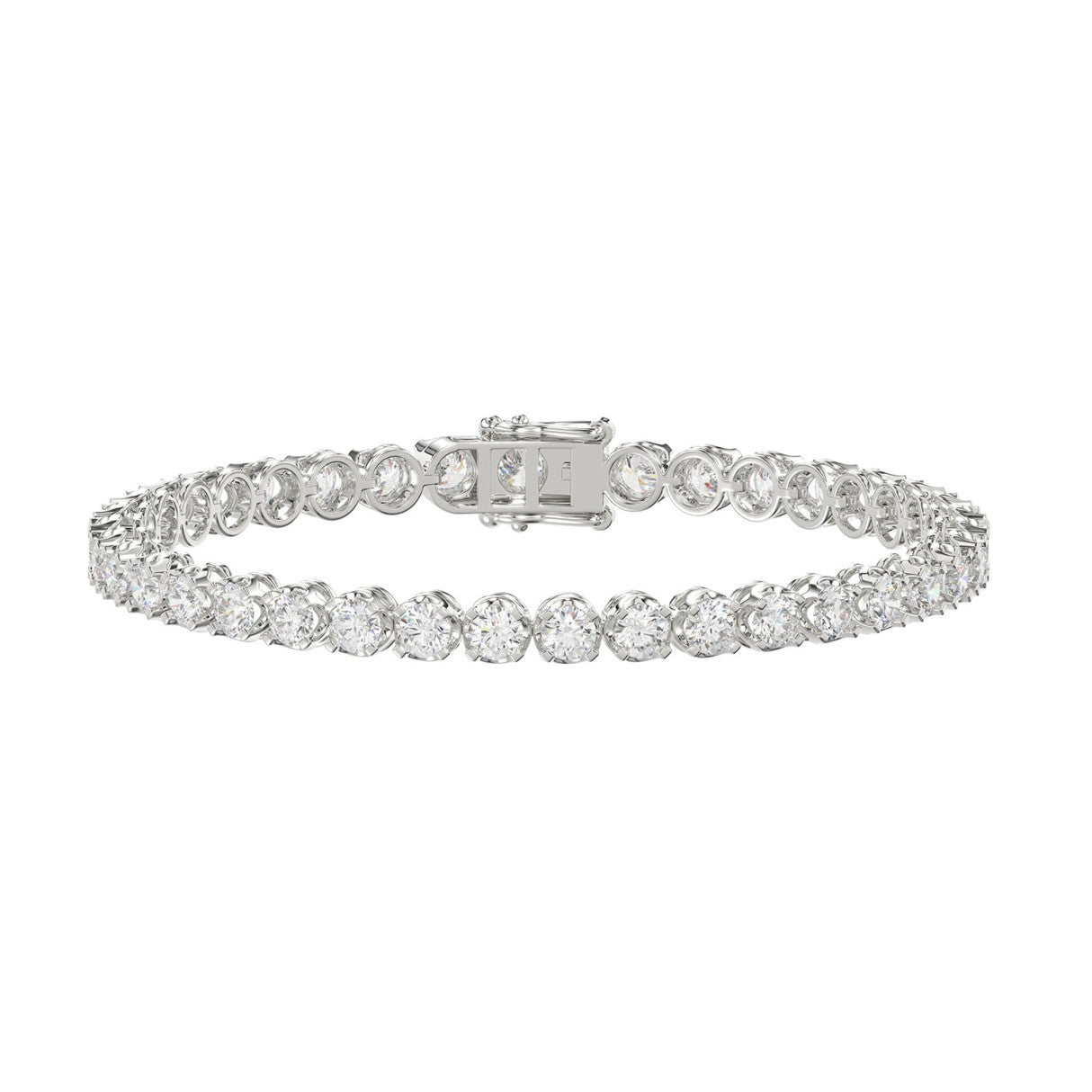 14K WHITE GOLD 7.00CT ROUND DIAMOND LADIES BRACELET