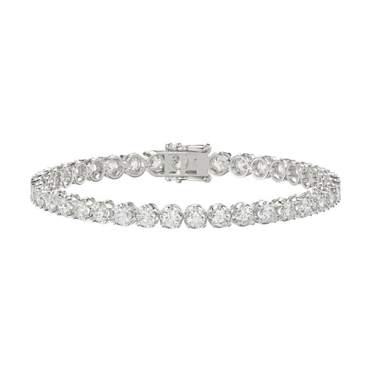 14K WHITE GOLD 7.00CT ROUND DIAMOND LADIES BRACELET