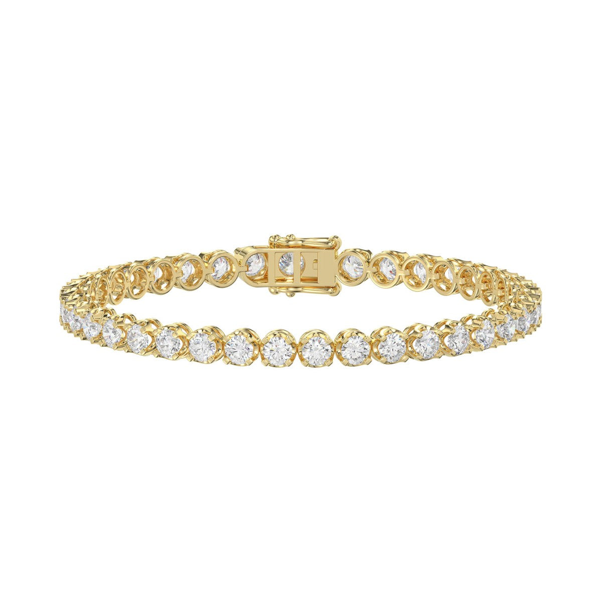 14K YELLOW GOLD 7.00CT ROUND DIAMOND LADIES BRACELET