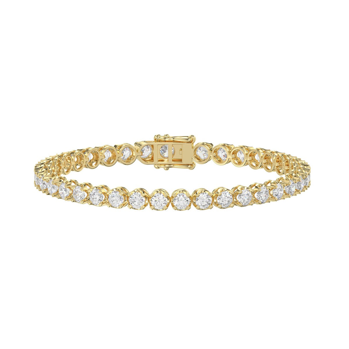 14K YELLOW GOLD 7.00CT ROUND DIAMOND LADIES BRACELET