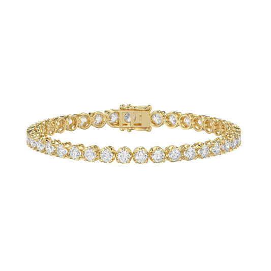 14K YELLOW GOLD 7.00CT ROUND DIAMOND LADIES BRACELET