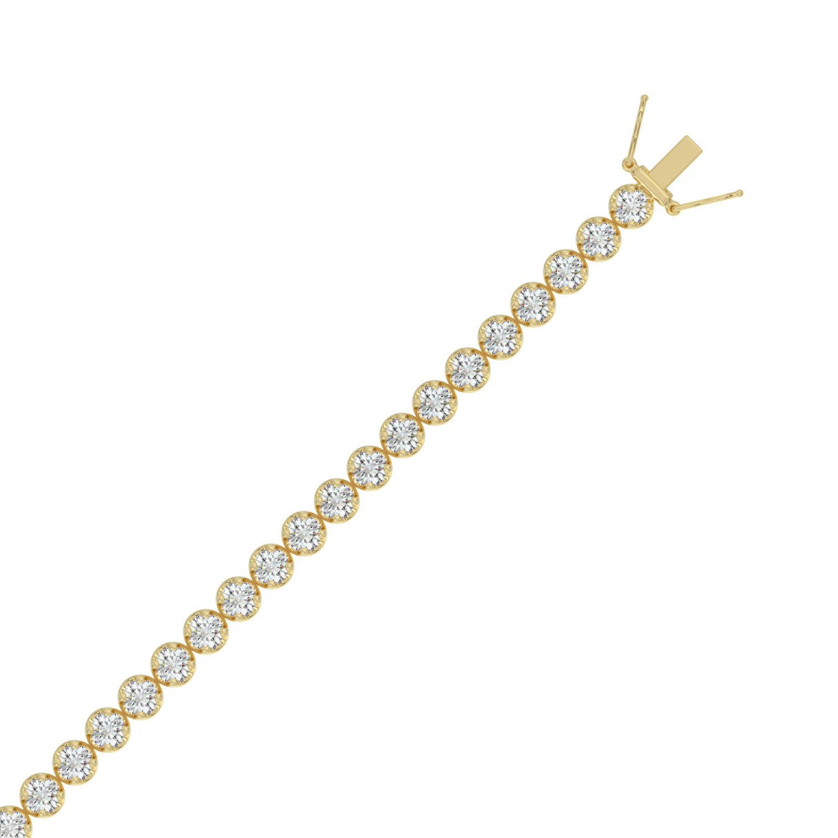 14K YELLOW GOLD 7.00CT ROUND DIAMOND LADIES BRACELET