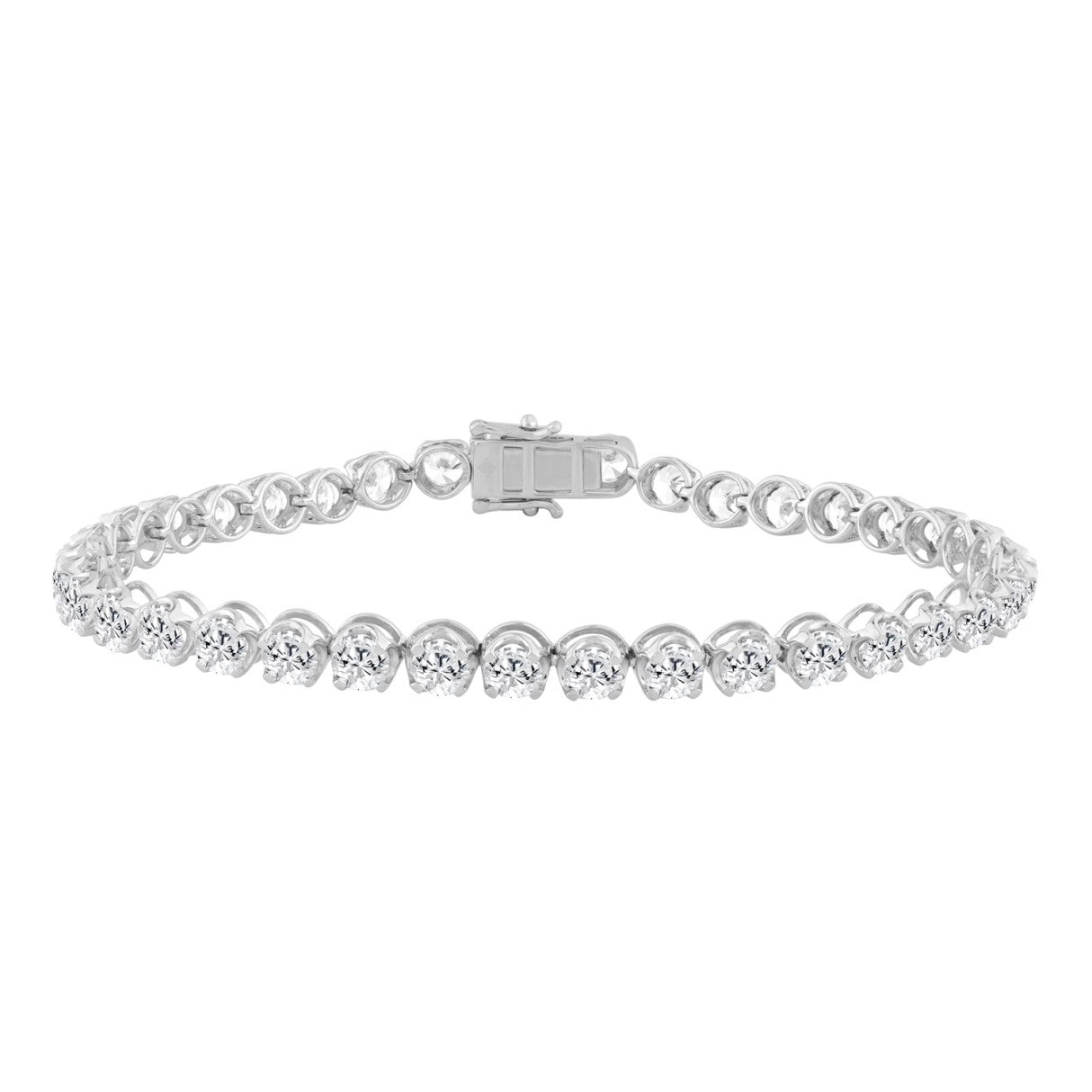 14K WHITE GOLD 9.00CT ROUND DIAMOND LADIES BRACELET