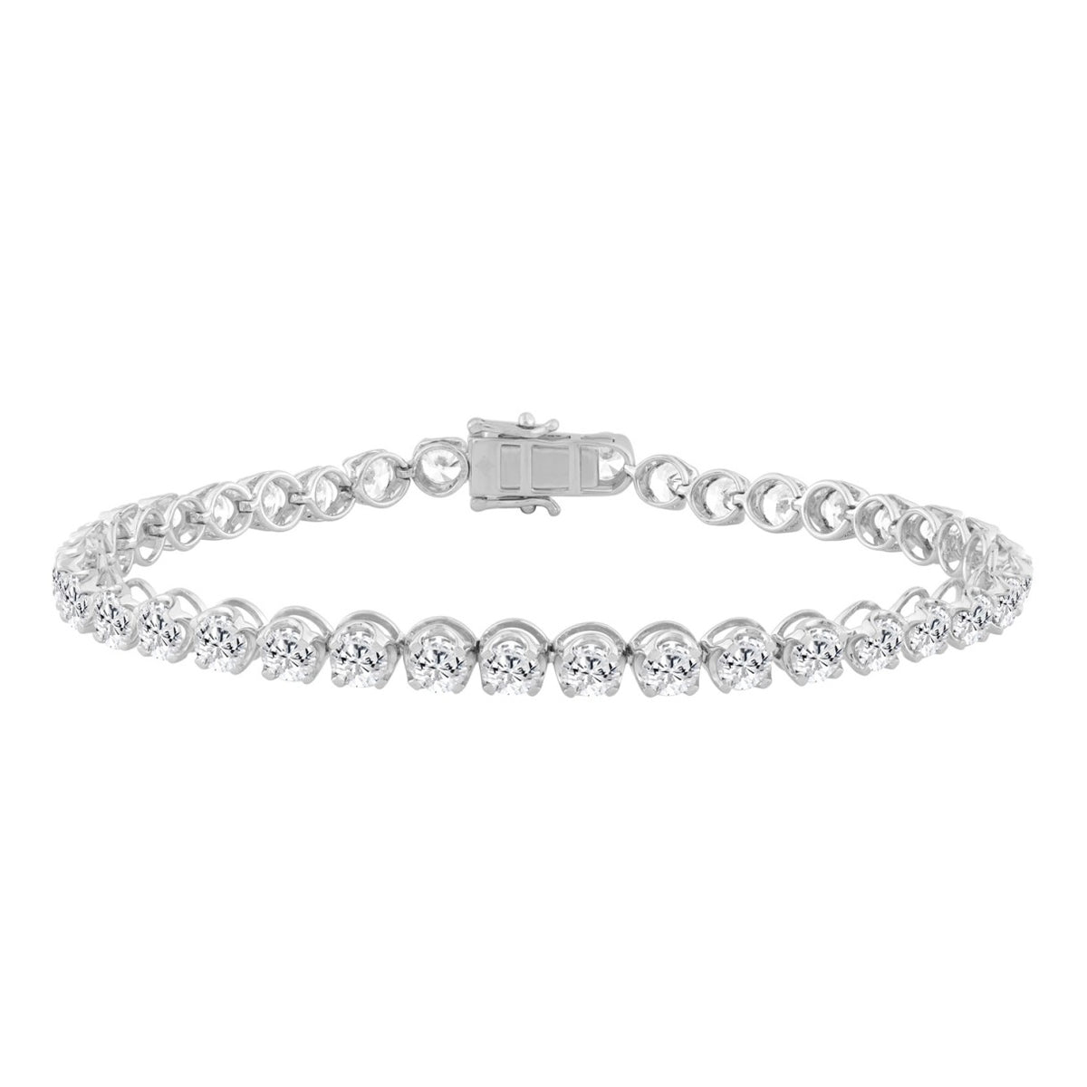 14K WHITE GOLD 9.00CT ROUND DIAMOND LADIES BRACELET