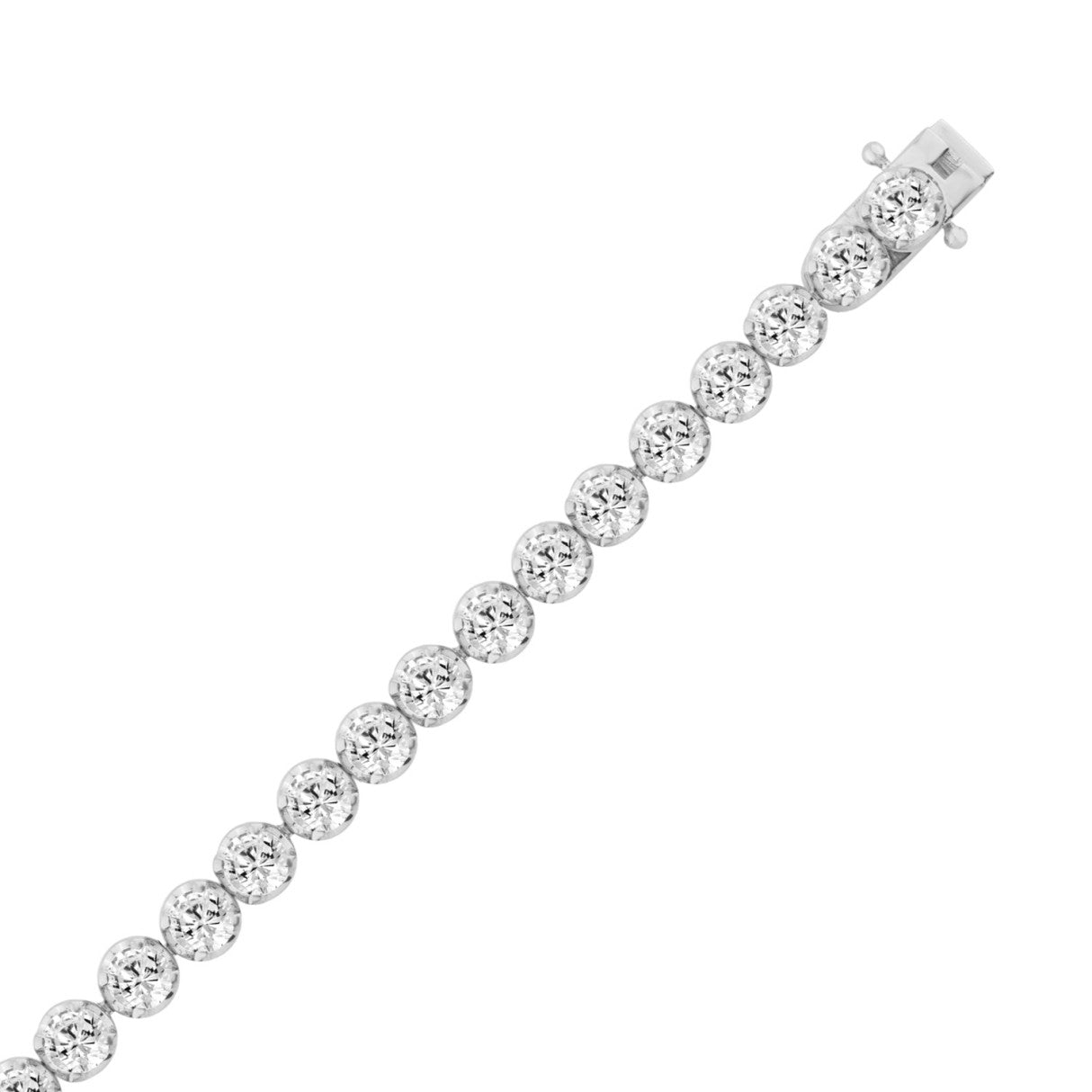 14K WHITE GOLD 9.00CT ROUND DIAMOND LADIES BRACELET