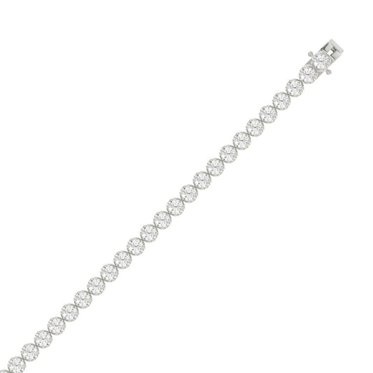 14K WHITE GOLD 9.00CT ROUND DIAMOND LADIES BRACELET