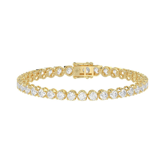 14K YELLOW GOLD 9.00CT ROUND DIAMOND LADIES BRACELET