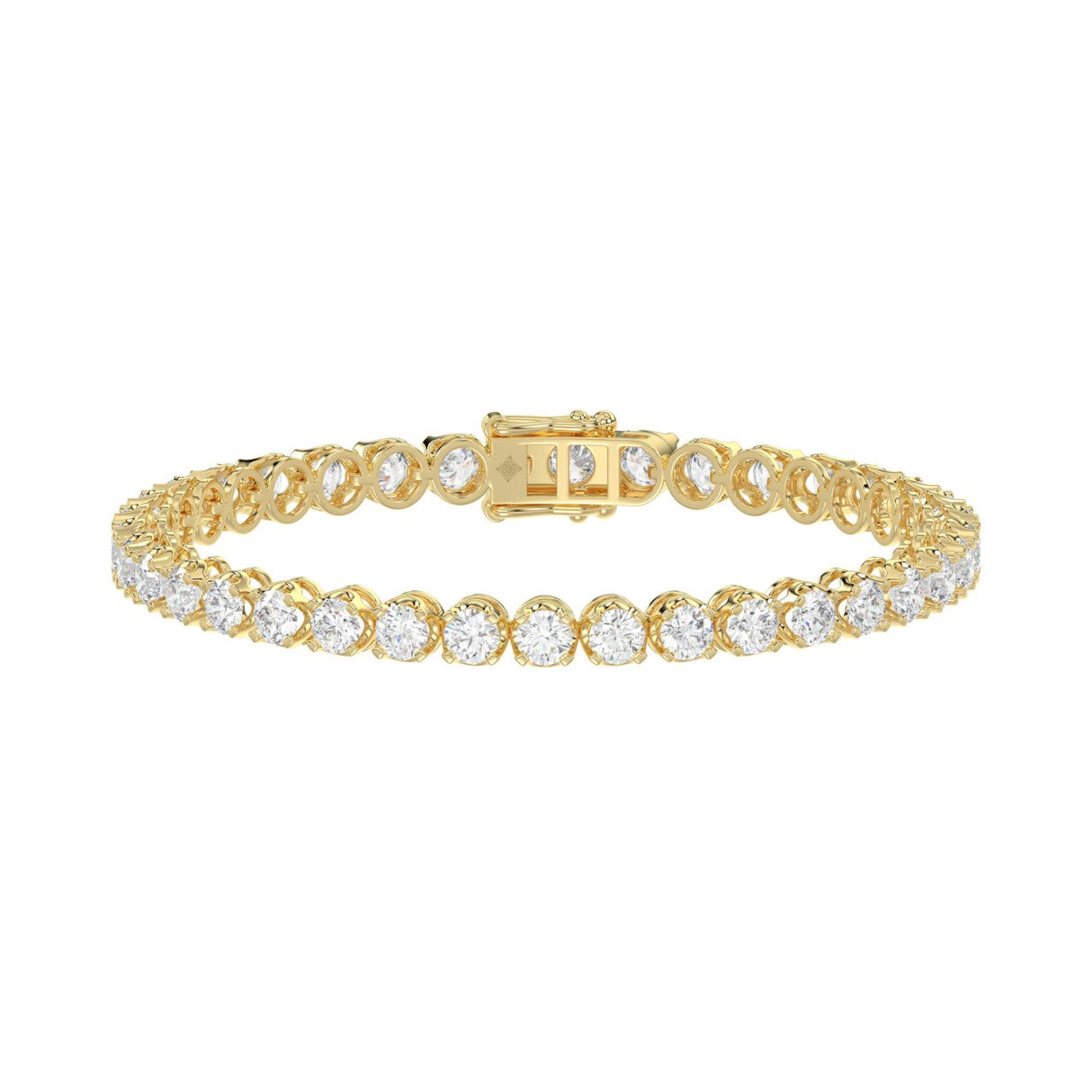 14K YELLOW GOLD 9.00CT ROUND DIAMOND LADIES BRACELET